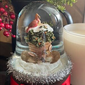 DEMDACO Margolein Bastin Natures Journeys bird/bunny wind-up water globe, NWOT